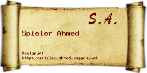 Spieler Ahmed névjegykártya